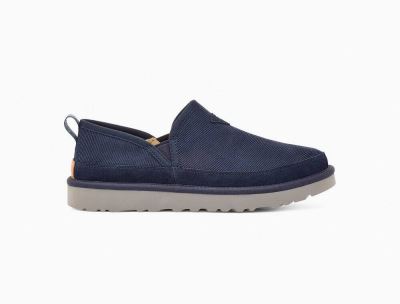 UGG Romeo Corduroy Mens Slippers Dark Blue - AU 291TZ